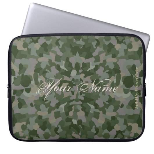 HAMbyWG - Camouflage Pattern in Leaf Green Laptopschutzhülle (Vorderseite)