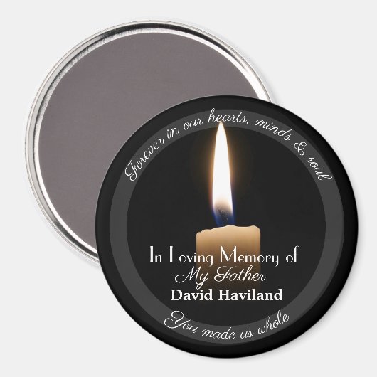 HAMbyWG - Candle Magnet mit Text (Vorderseite/Rückseite)