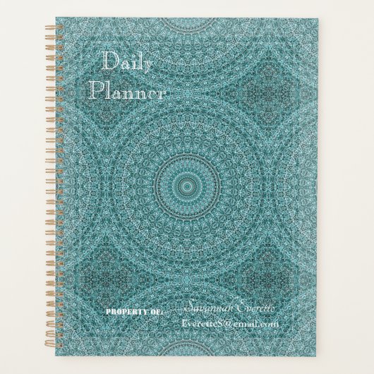 HAMbyWG - Daily Planner - Türkis Mandala Planer (Vorderseite)