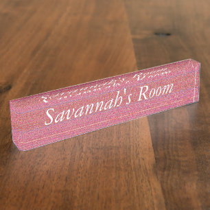 HAMbyWG - Desk Namplate - Little Girl Pink Namensplakette