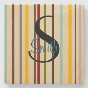 HAMbyWG Farbige Linien Monogramm Steinuntersetzer