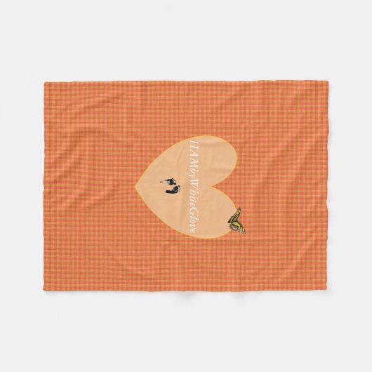 HAMbyWG - Fleece Blanket - L Orange Gingham (Vorderseite (Horizontal))