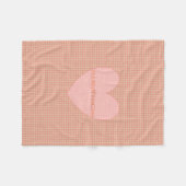 HAMbyWG - Fleece Blanket - Peach Gingham w heart (Vorderseite (Horizontal))