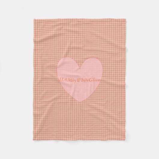 HAMbyWG - Fleece Blanket - Peach Gingham w heart (Vorderseite)