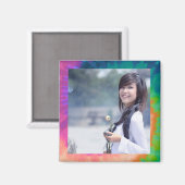 HAMbyWG - Foto Magnet mit Gefärbte Krawatte Border (Vorderseite/Rückseite)