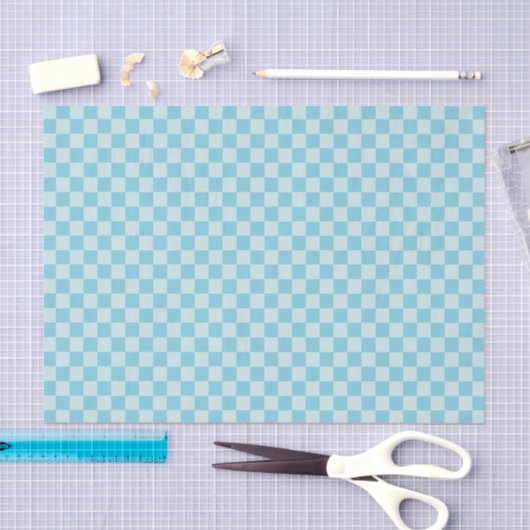 HAMbyWG - Geschenkartikel - Aqua-Blue Gingham Seidenpapier (Handwerk)