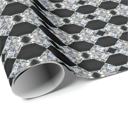 HAMbyWG - Gift Wrap - Diamanten gegen Schwarz Geschenkpapier (Rolleneckpunkt)