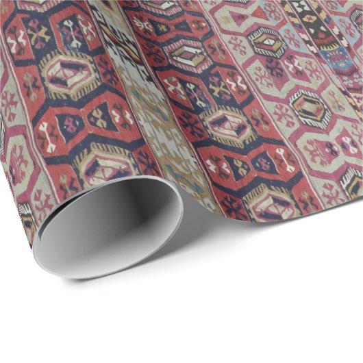 HAMbyWG - Gift Wrap - Tribal Blue Red Brown Geschenkpapier (Rolleneckpunkt)
