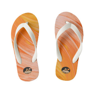 HAMbyWG Girls Flip-Flops - Orangy Swirl Kinderbadesandalen