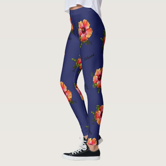 HAMbyWG Hawaiin Theme mit Hibisken-Blume Leggings (Links)
