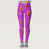 HAMbyWG Hawaiin Theme mit Hibisken-Blume Leggings (Vorderseite)