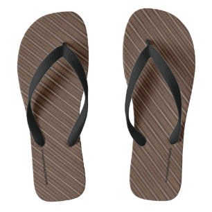 HAMbyWG - Herren Flip-Flops Braun Beige Diagonale Badesandalen