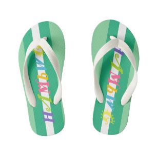 HAMbyWG - Kid's Flip Flops - grünes w Logo Kinderbadesandalen