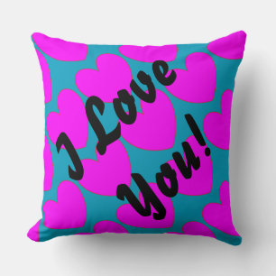 HAMbyWG - Kissen in Form eines Throw - Herz in Aqu