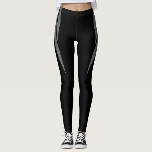 HAMbyWG - Kompression Leggings - Schwarz & Grau (Vorderseite)