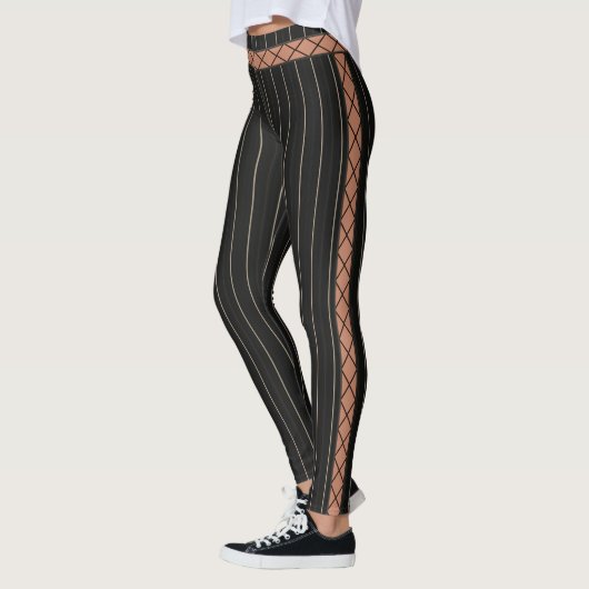 HAMbyWG - Leggings - Schwarzer Pinstrip - Ausblend (Links)