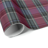 HAMbyWG - Leinen Gift Wrap - Maroon/Steel Kariert Geschenkpapier (Rolleneckpunkt)