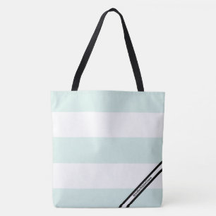HAMbyWG - LG Tote Bag - Logo "Mint & White Stripe  Tasche