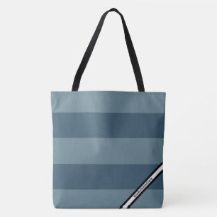HAMbyWG - LG Tote Bag - Ocean Blue Stripe w Logo Tasche