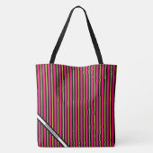 HAMbyWG - LG Tote Bag - Rosa Gelber schwarzer Stre Tasche (Rückseite)
