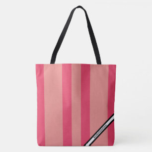 HAMbyWG - LG Tote Bag - Rose Pink Stripe W Logo Tasche
