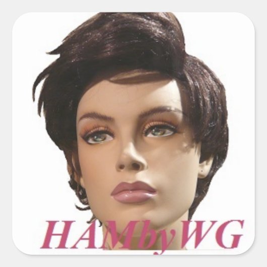 HAMbyWG - Mannequin Quadratischer Aufkleber (Vorderseite)