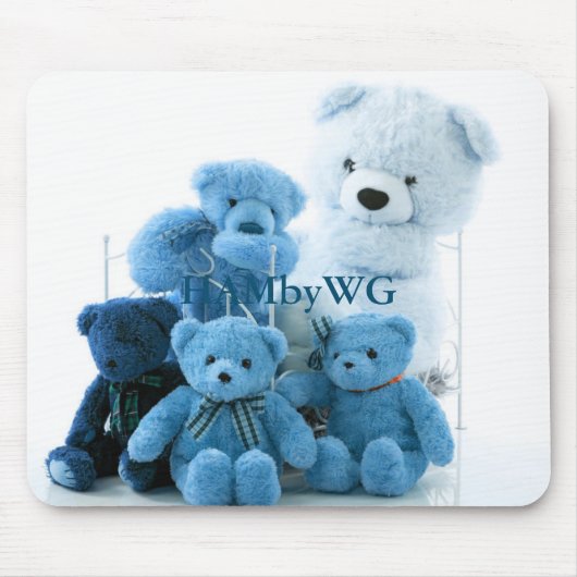 HAMbyWG - Maus-Pad - Blue Teddy Bears Mousepad (Vorne)