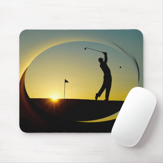 HAMbyWG - Maus-Pad - Golfer bei Dämmerung Mousepad (Mit Mouse)