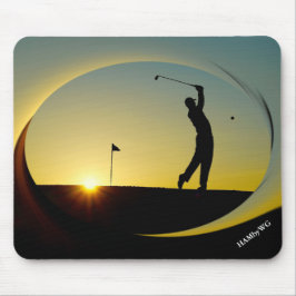 HAMbyWG - Maus-Pad - Golfer bei Dämmerung Mousepad