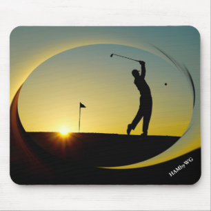 HAMbyWG - Maus-Pad - Golfer bei Dämmerung Mousepad