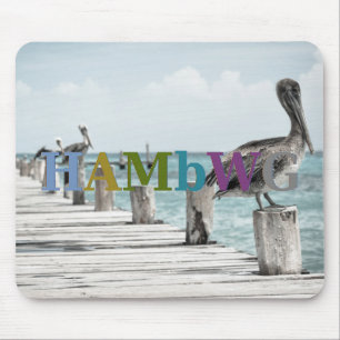 HAMbyWG - Maus-Pad - Pelikane auf Dock Mousepad