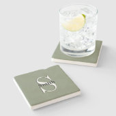 HAMbyWG Monogram Sage Green Steinuntersetzer (Seitenansicht)