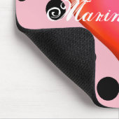 HAMbyWG - Mouse Pad — Polka Dots w Red Heart Mousepad (Ecke)