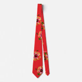 HAMbyWG - Neck Tie - Hibiskus on Red Krawatte (Vorderseite)