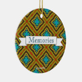 HAMbyWG - Olivenöl, Rost und Blauer Makrame Keramik Ornament (Rechts)