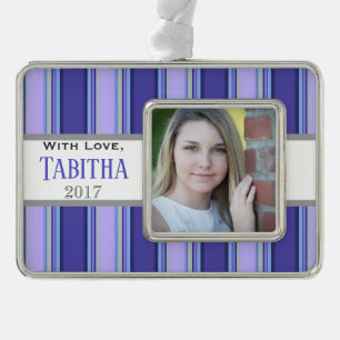 HAMbyWG - Ornament - Lila Streifen Rahmen-Ornament Silber