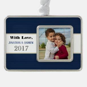 HAMbyWG - Ornament - Navy Stripes Rahmen-Ornament Silber