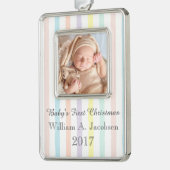 HAMbyWG - Ornament - Pastellstreifen Rahmen-Ornament Silber (Links)