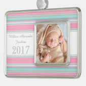 HAMbyWG - Ornament - Pastellstreifen Rahmen-Ornament Silber (Links)