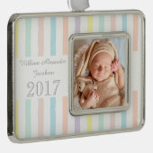 HAMbyWG - Ornament - Pastellstreifen Rahmen-Ornament Silber (Rechts)