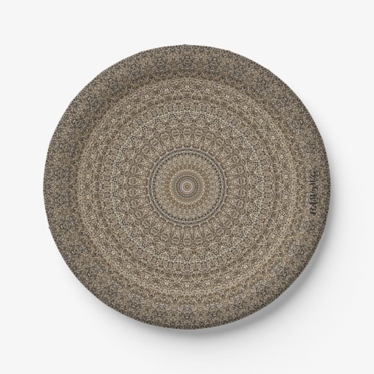 HAMbyWG - Paper Plate 9" - Tan Mandala Pappteller (Vorderseite)