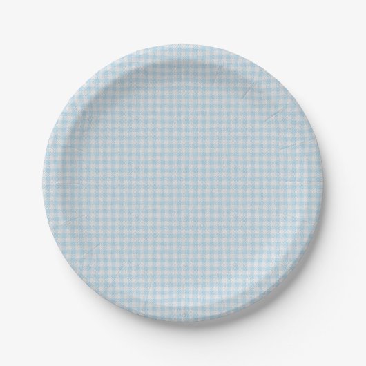 HAMbyWG - Paper Plate - Baby Blue Gingham Pappteller (Vorderseite)