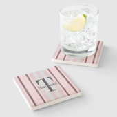 HAMbyWG Peach & Brown Stripe Steinuntersetzer (Seitenansicht)