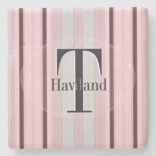 HAMbyWG Peach & Brown Stripe Steinuntersetzer (Vorderseite)
