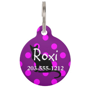 HAMbyWG - Pet Name Tag - Cat Graphic w Polka Dots Tiermarke