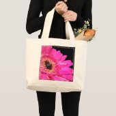 HAMbyWG - Pink Gerber Daisy Jumbo Stoffbeutel (Vorderseite (Produkt))