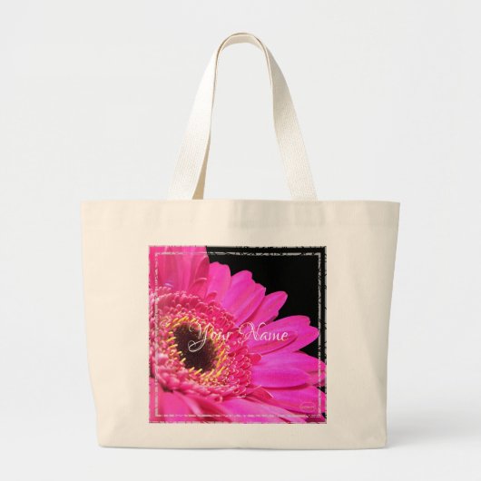 HAMbyWG - Pink Gerber Daisy Jumbo Stoffbeutel (Vorne)