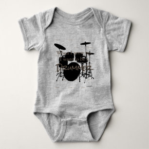 HAMbyWG - Romper, T - Shirt, Snap T - Trommelthema Baby Strampler