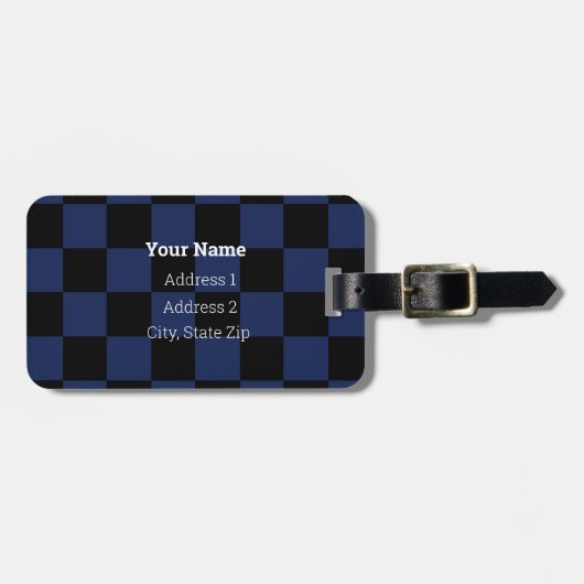 HAMbyWG Schachbrett Design Gepäck oder Bag Tag Gepäckanhänger (Vorderseite horizontal)