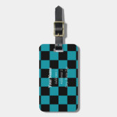 HAMbyWG Schachbrett Design Gepäck oder Bag Tag Gepäckanhänger (Vorderseite vertikal)